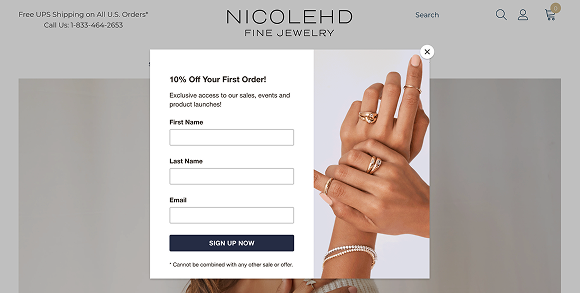 Web design example — product landing page