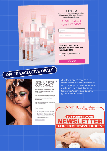 Beauty marketing exclusive deals page preview