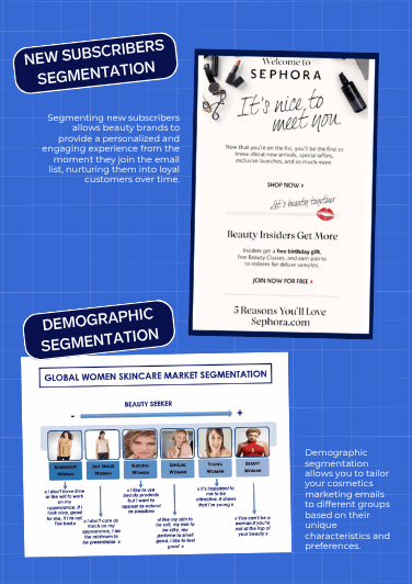 Beauty marketing skin type segmentation page preview