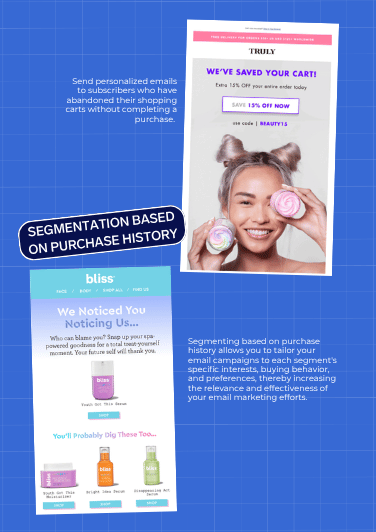 Beauty marketing email automation page preview