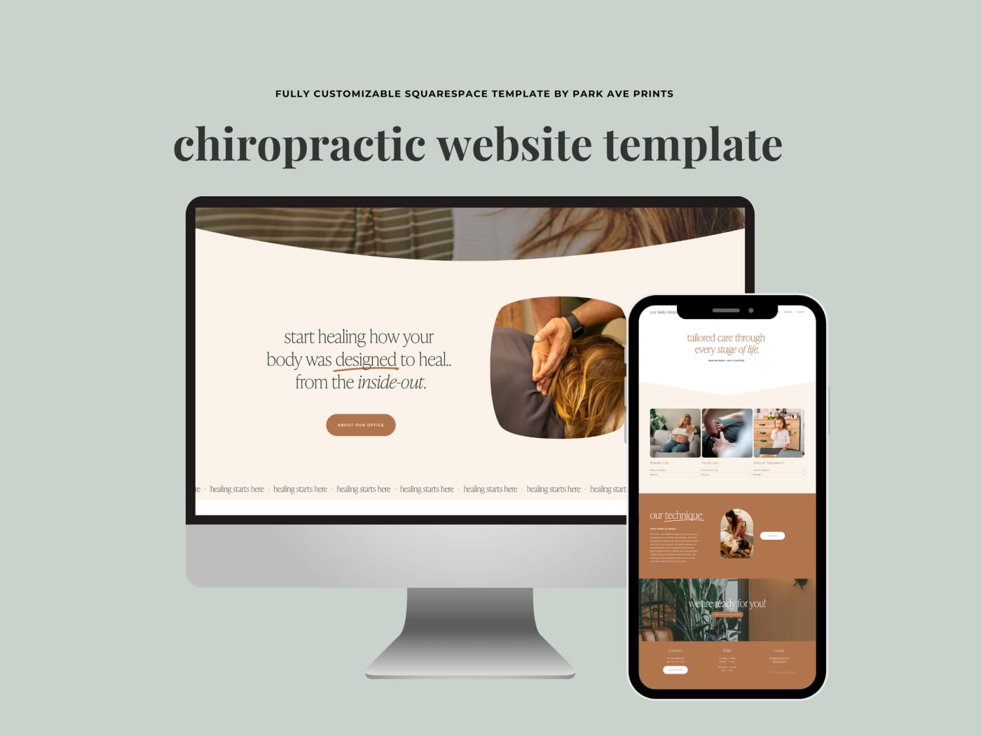 Chiropractic Website Squarespace Template By Park Ave Prints — Park Ave ...