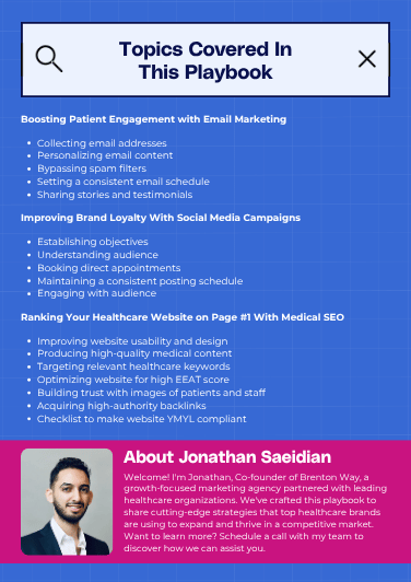 Healthcare marketing playbook cover page preview