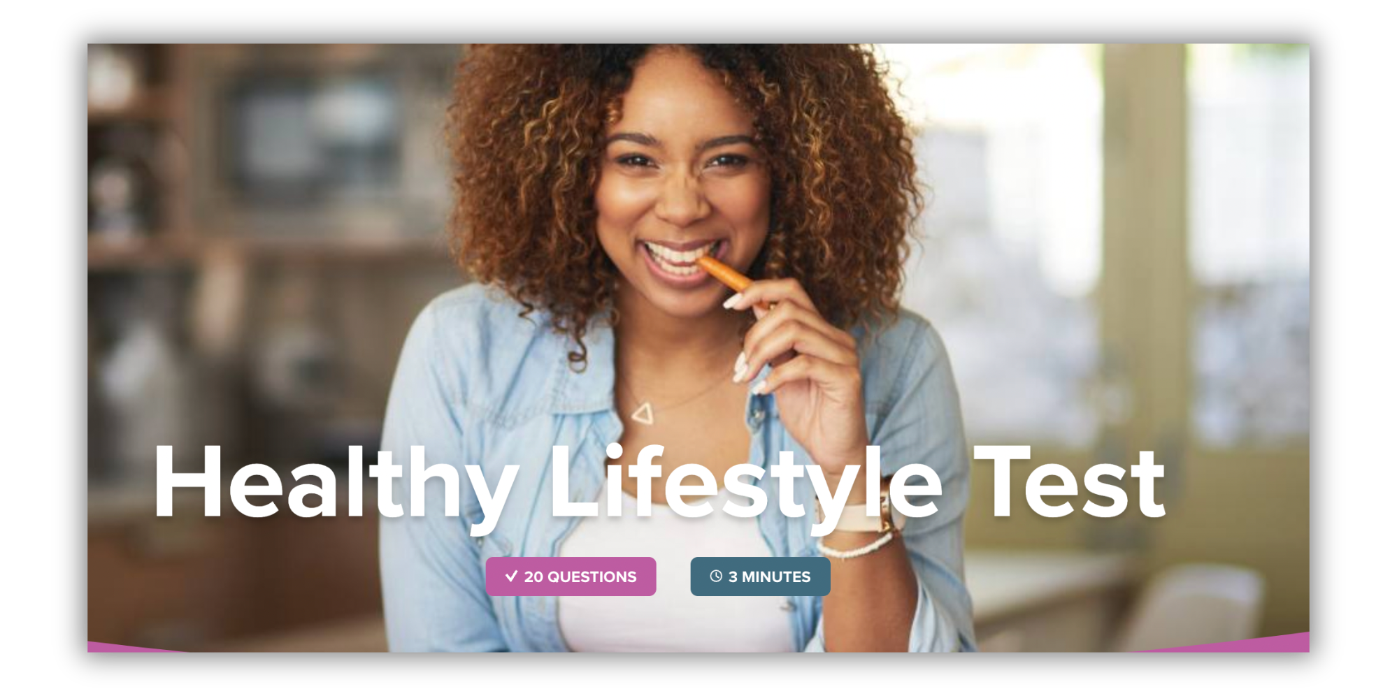 Healthy lifestyle test landing page example for wellness lead generation