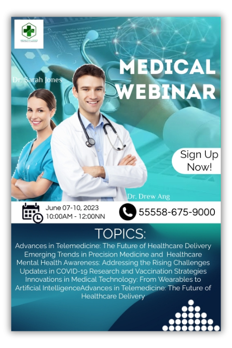 Medical webinar registration creative for healthcare email acquisition