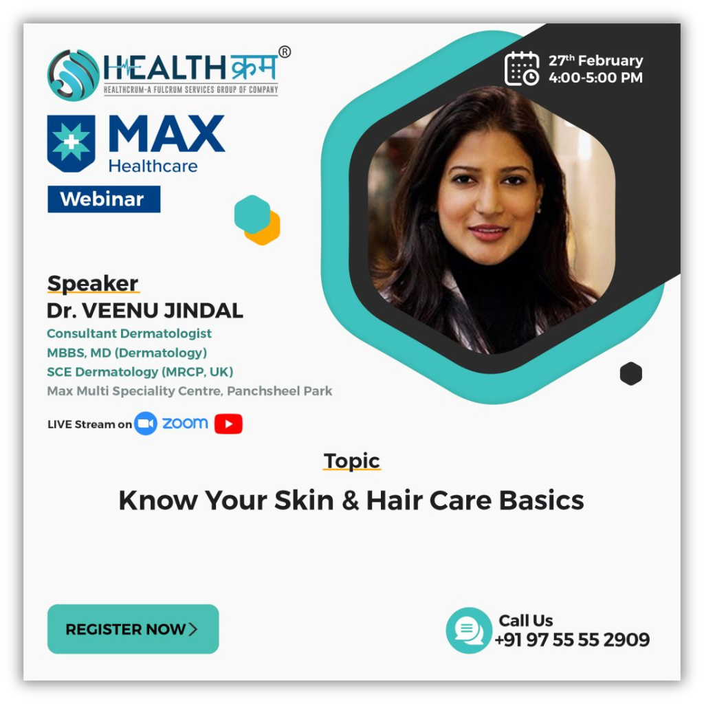 Skin and hair care seminar creative for dermatology and wellness event registration