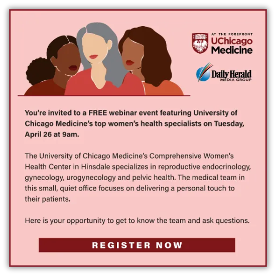 Women's health webinar creative for healthcare event lead generation