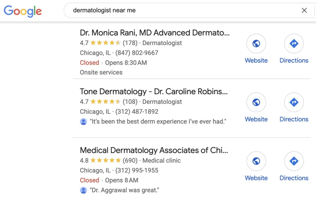 dermatology ppc campaign